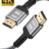 4K 60HZ HDMI Cable,Highwings 6.6FT/2M 18Gbps High Speed HDMI 2.0 Braided Cord-Supports (4K 60Hz HDR,Video 4K 2160p 1080p 3D HDCP 2.2 ARC-Compatible with Ethernet Monitor PS4/3 4K Fire Netflix