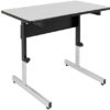 Calico Designs Adapta Height Adjustable Office Desk, All-Purpose Utility Table, Sit to Stand up Desk Home Computer Desk, 23" - 32" in Powder Coated Black Frame and 1" Thick Grey Top, 36 Inch