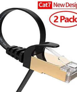 Ethernet Cable, VANDESAIL 2 Pack 6.5ft CAT7 RJ45 LAN Cable High Speed Gigabit Network Patch Cord Gold Plated (2m)