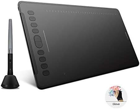 Huion H1161 Graphic Drawing Tablets 11 x 6.8 inch, Battery-Free 8192 Pen Pressure, 10 Express Keys and Touch Strip, Android Supported, Ideal Use for Distance Education and Wed Conference