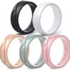 Rinfit Silicone Wedding Rings for Men & Women - 4/5 Pack - Comfortable Bands - U.S. Design Patent