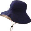 Women-Sun-Hat Protection Wide-Brim Cotton - with Strap Sun Packable Hat
